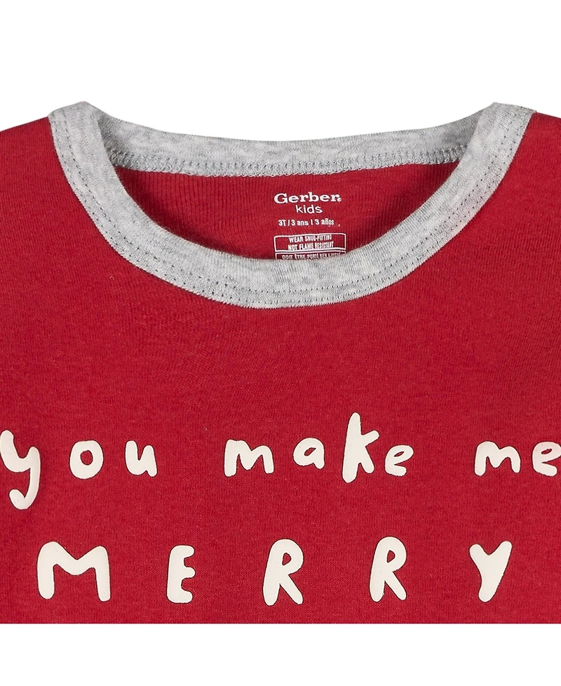 Gerber Baby Neutral 2-Piece Snug Fitting Pajama Set, Gingerbread House