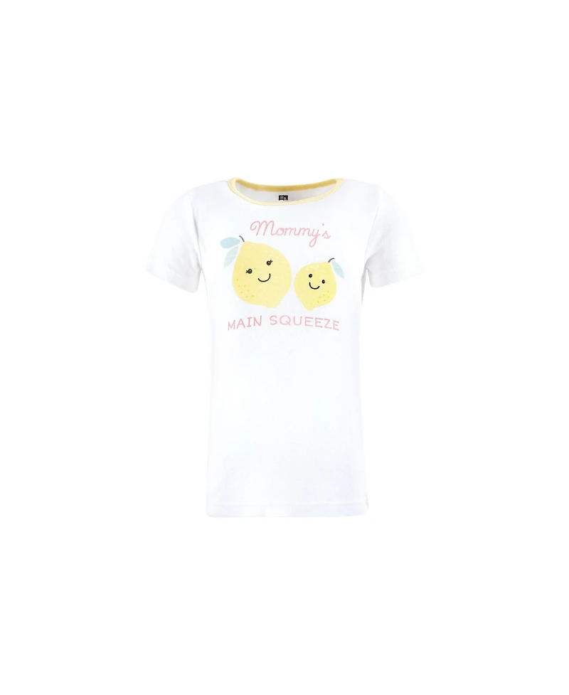 Hudson Baby Infant Girls Cotton Pajama Set, Mint Lemon, 6 Years