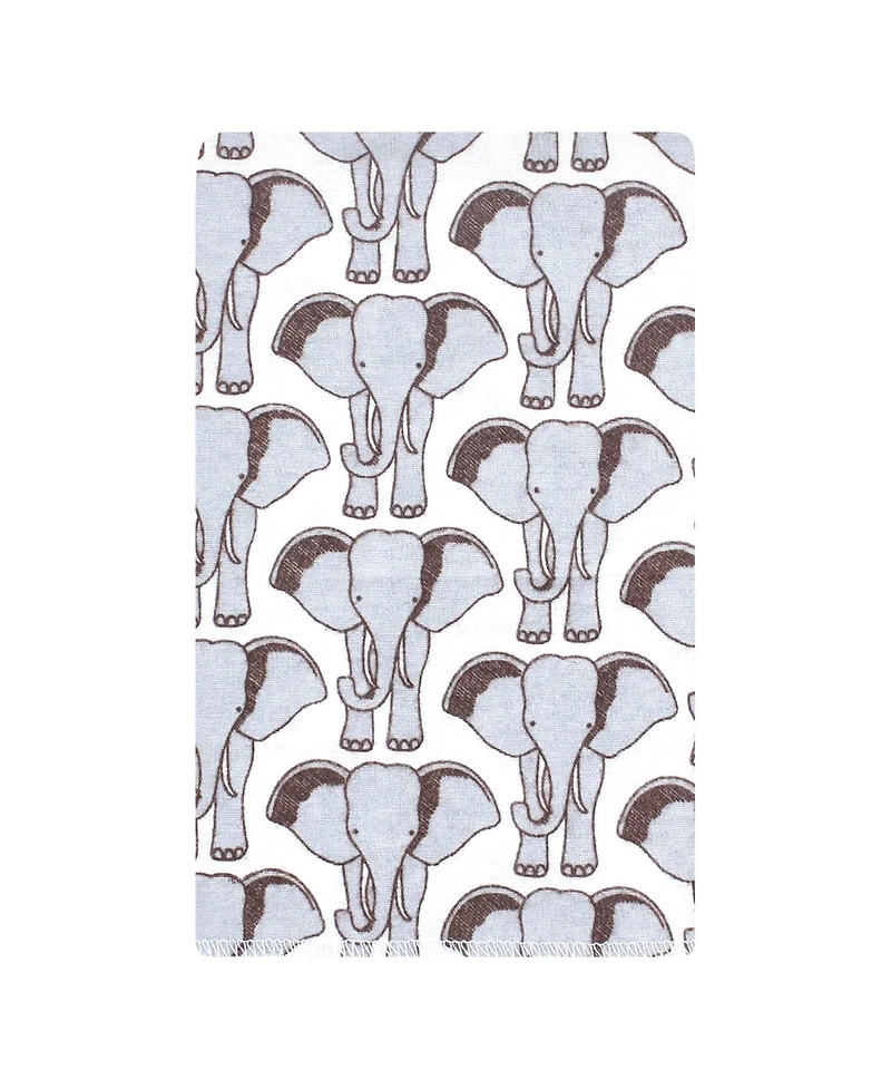 Hudson Baby Cotton Flannel Burp Cloths 10-Pack, Wild Safari Adventures, One Size