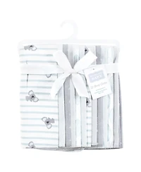 Hudson Baby Cotton Flannel Burp Cloths 12-Pack Bundle, Koala Stripe, One Size