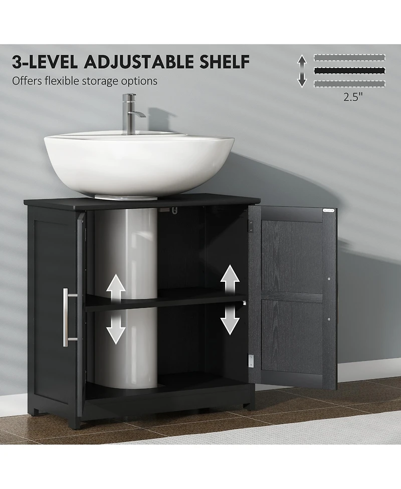 Homcom Pedestal Sink Storage Cabinet, Bathroom Light