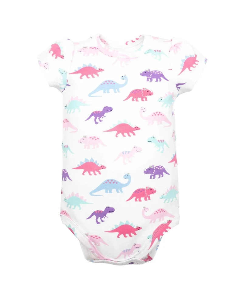 Hudson Baby Girls Cotton Layette Set, Pink Sparklesaurus, 9-12 Months