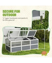 PawHut Tortoise Habitat Outdoor Bottomless Design for Tortoises, Rabbits