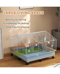 PawHut Rolling Small Animal Cage for Rabbits, Hedgehogs, Guinea Pigs,