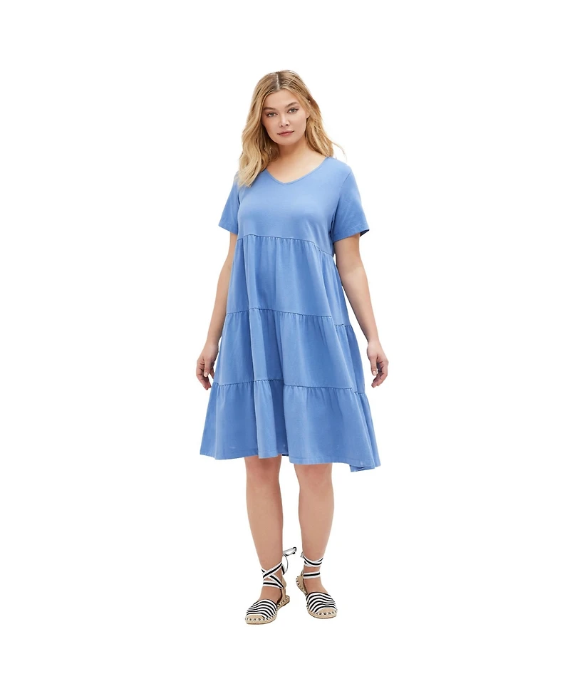 ellos Women's Tiered Knit Tee Dress