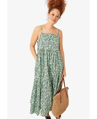 ellos Women's Tiered Cotton Maxi Dress