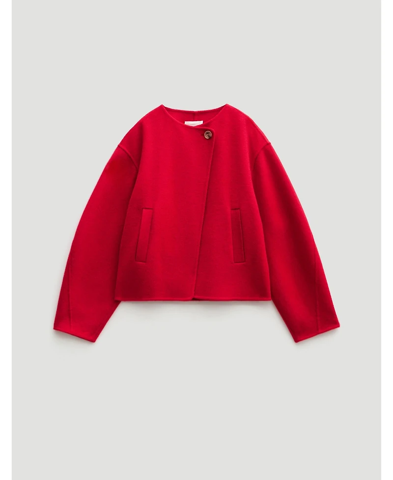 Hush Women's Wool Double Faced Collarless Jacket