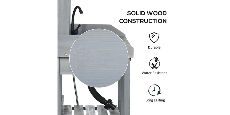 Slickblue Practical Garden Workbench with Open Storage for Outdoor Tasks