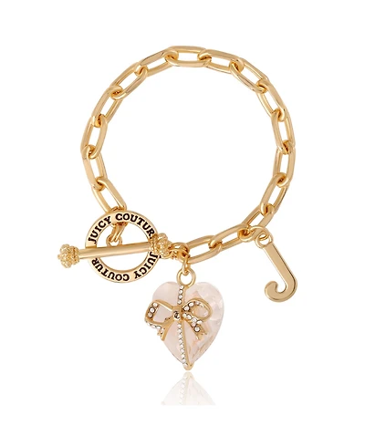 Juicy Couture Heart Stone & J Charm Bracelet