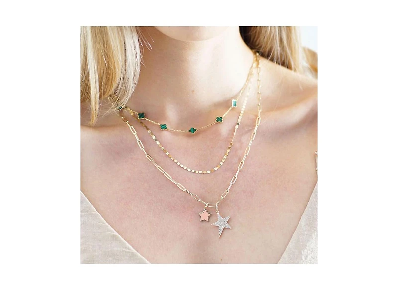 The Lovery Pink Pearl Star Charm 14K Gold