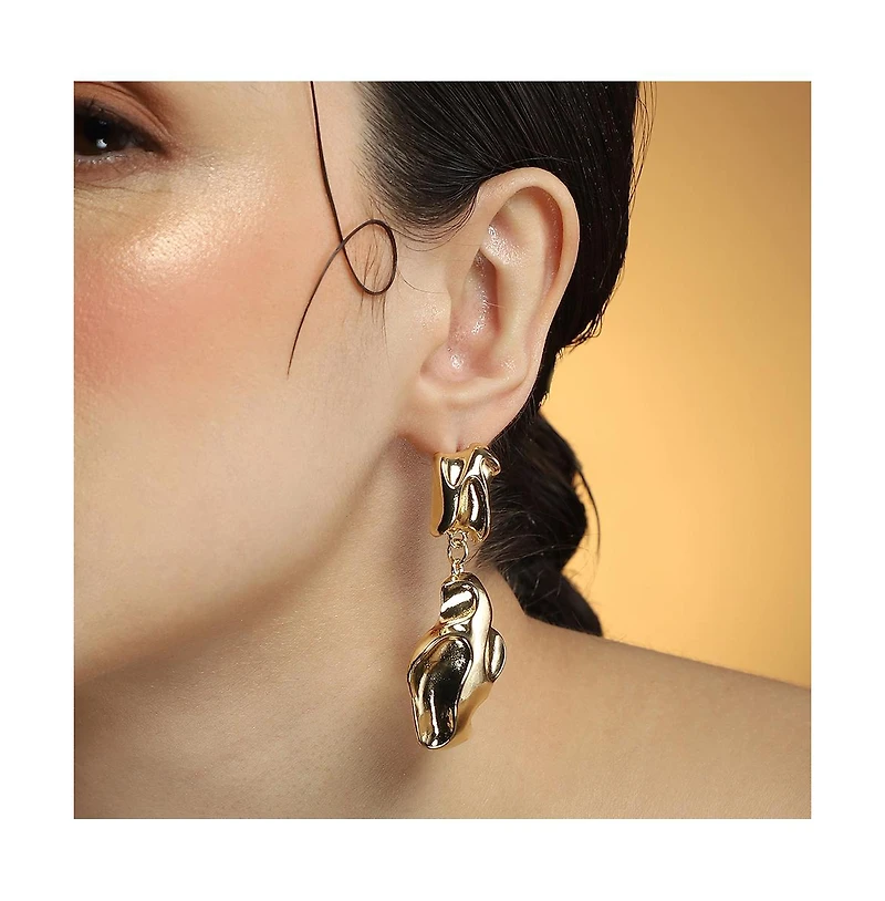 Women's The Eroded Drop Earrings - California Gold