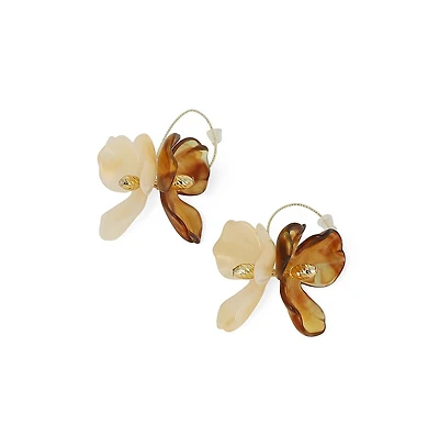 Women's The Iris Drop Earrings - Coffee Brown & California Gold