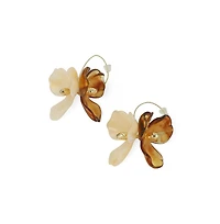 Women's The Iris Drop Earrings - Coffee Brown & California Gold