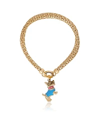 Juicy Couture Double Chain Bracelet with Blue Dog Charm