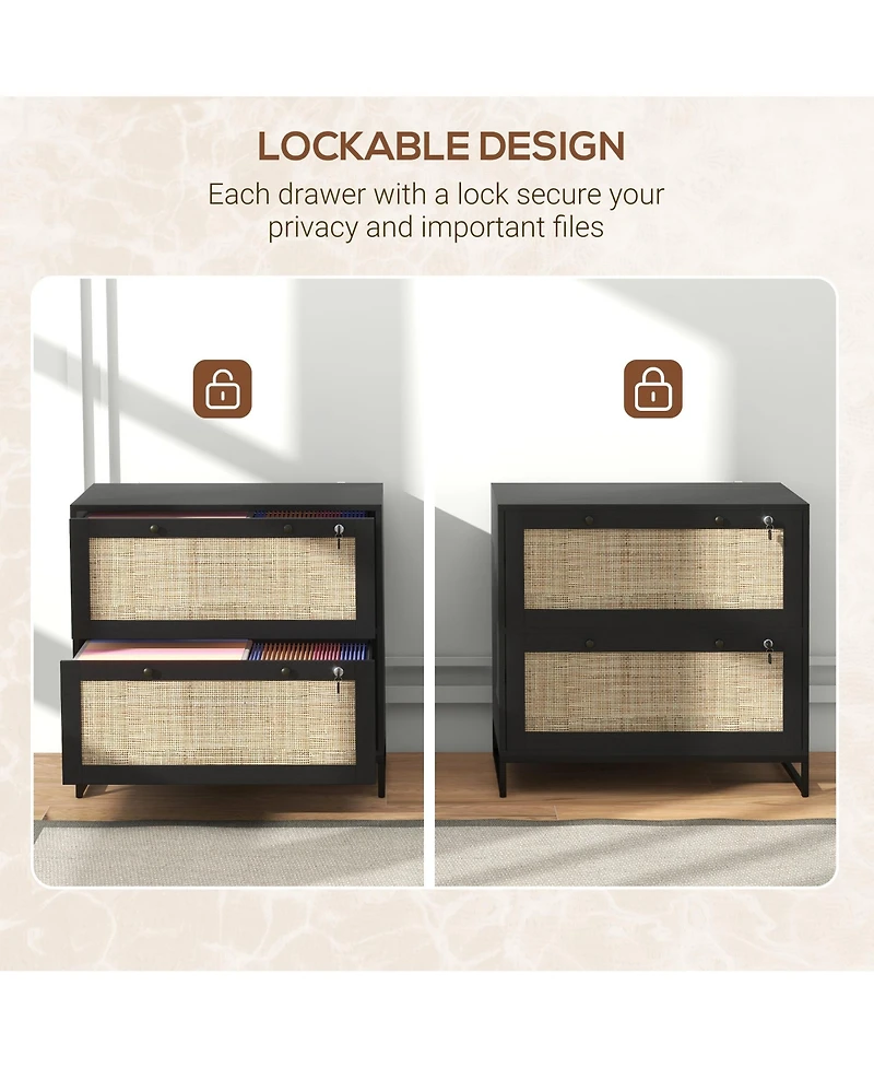 Vinsetto Filing Cabinet with Hanging Bar for Letter A4 Legal