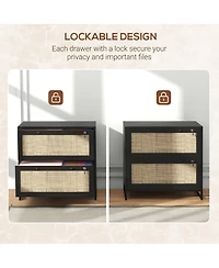 Vinsetto Filing Cabinet with Hanging Bar for Letter A4 Legal