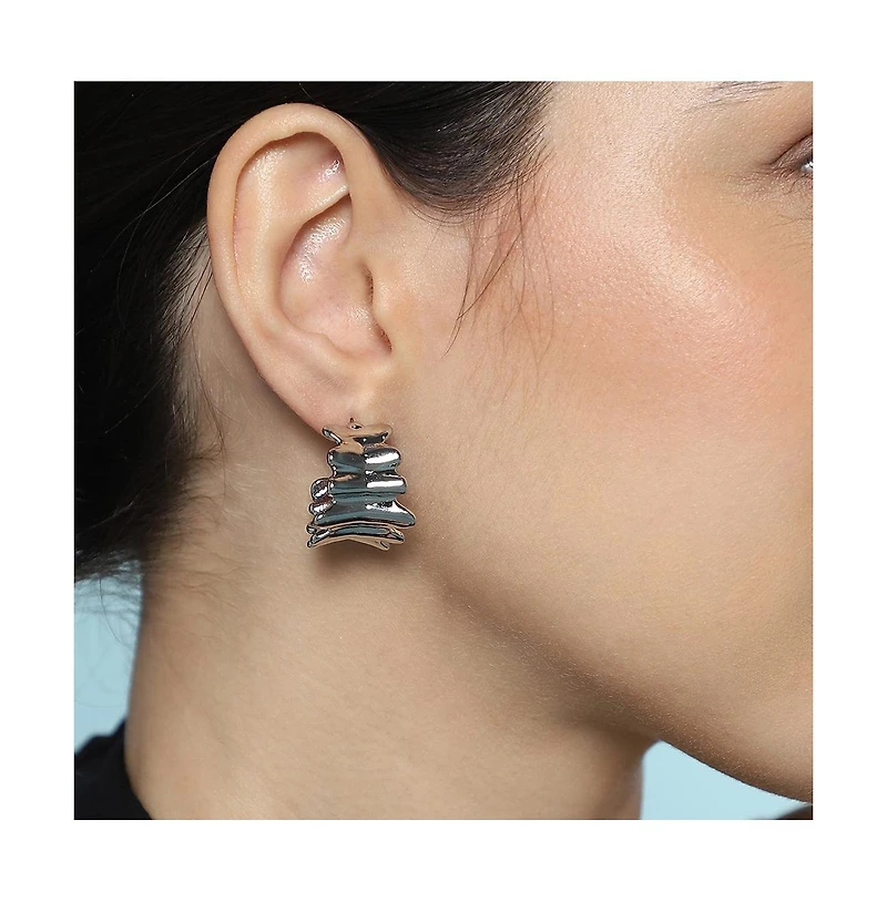 Women's The Ripple Hoop Earrings - Chrome Silver