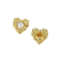 Women's The Bordeaux-Coeur Stud Earrings - California Gold