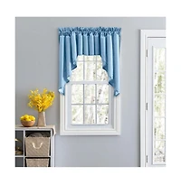 Ellis Stacey 3" Rod Pocket High Quality Fabric Solid Color Window Lined Swag Set 126"x63" Slate