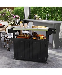 Slickblue Outdoor Bar Cart with Wheels for Drinks and Snack Serving
