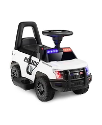 Givimo 6V Kids Ride On Police Car with Real Megaphone and Siren Flashing Lights