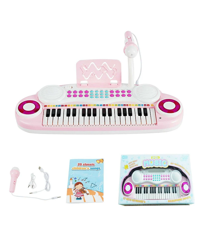 Sugift 37-Key Multifunctional Kids Electronic Keyboard with Microphone