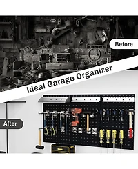 Sugift Wall-Mounted Pegboard Kit with 3 Pegboards for Garage Workshop-Black