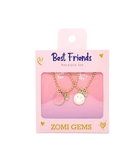 Zomi Gems Girls Bff Smiley Face Necklace Set