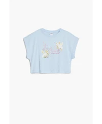 Desigual Girls Girls's Cropped T-shirt with shiny logo rabbits