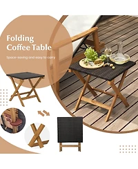 Costway 2 Pcs Outdoor Chaise Lounge Chair Set with Armrests & 4-Level Backrest for Poolside