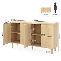 Tribesigns Buffet Cabinet Sideboard with Storage, Large Storage Cabinet Sideboard Buffet Table