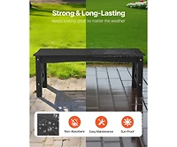 Black Weatherproof Plastic Patio Bench 44.5" with 600 lbs Weight Capacity