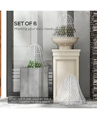 Outsunny 6 Pack Garden Chicken Wire Cloche, Animal Plant Protectors