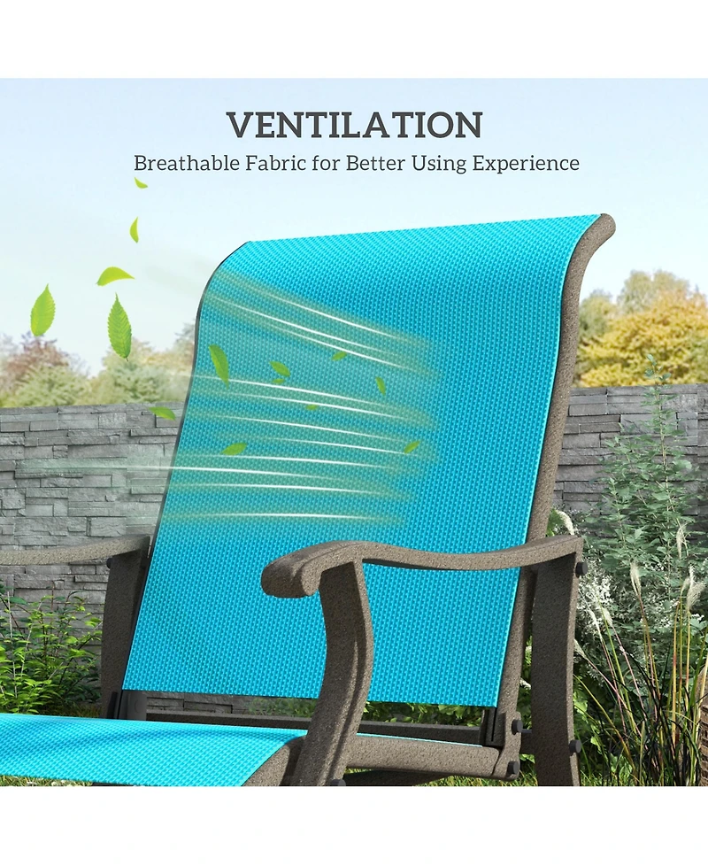 Outsunny Outdoor Glider Chair, Steel Rocking