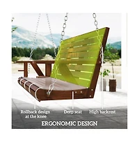 Slickblue Patio Swing with Canopy and Soft Cushions for Backyard