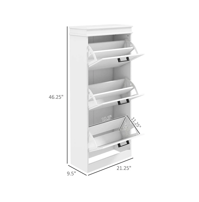 Slickblue Multi-Room Wooden Shoe Storage Cabinet with Shelves