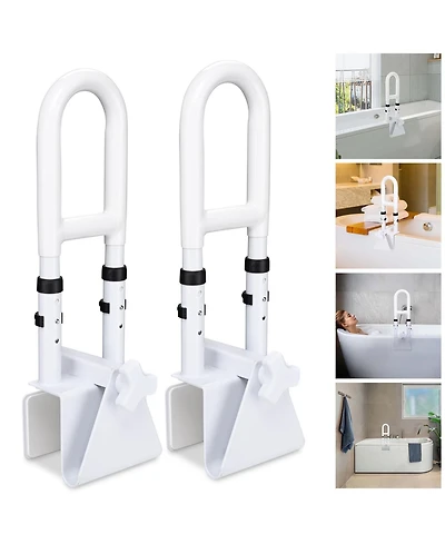 Yescom 2 Pack Bathtub Grab Bar Safety Rail Adjustable Shower Handle Lock Clamp for Senior Handicap