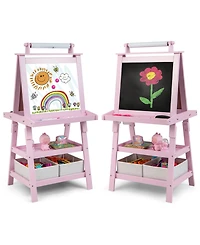 3-in-1 Double-Sided Storage Art Easel-Pink