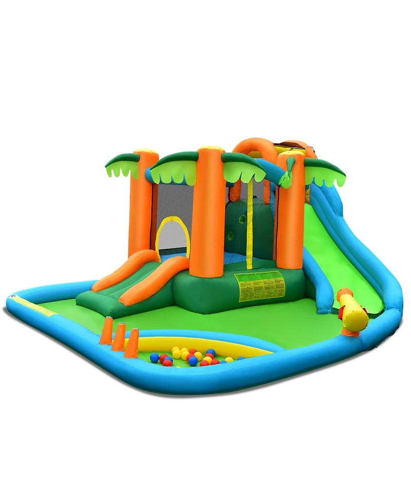 Sugift Inflatable Water Slide Park with Upgraded Handrail, Outdoor Play Structure without Blower