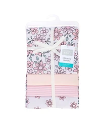 Hudson Baby Cotton Flannel Receiving Blankets 4-Pack, Floral