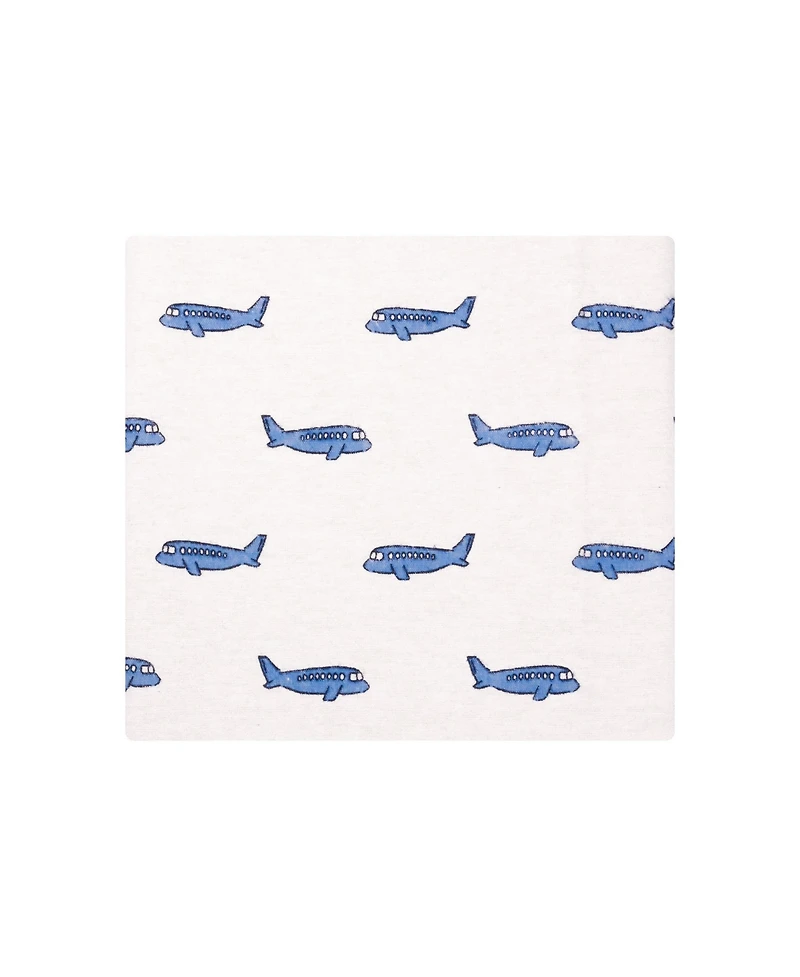 Hudson Baby Infant Boys Cotton Flannel Receiving Blankets 7-Pack Bundle, Born To Fly , One Size