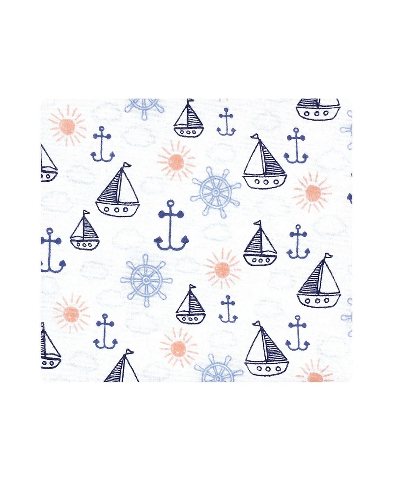 Hudson Baby Cotton Flannel Receiving Blankets 7-Pack Bundle, Sunshine And Sailboats