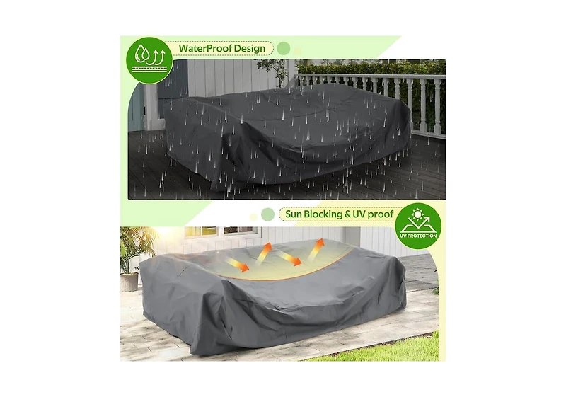 Aecojoy Patio Furniture Cover, Waterproof Outdoor Patio Table and Chair Set Covers, 90.5"x72.5"x27.5"
