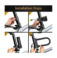 Batfox Heavy Duty Bike U-Lock, 16mm Shackle with 4ft/6ft Security Cable and Durable Mounting Bracket for Bicycle, Motorcycle