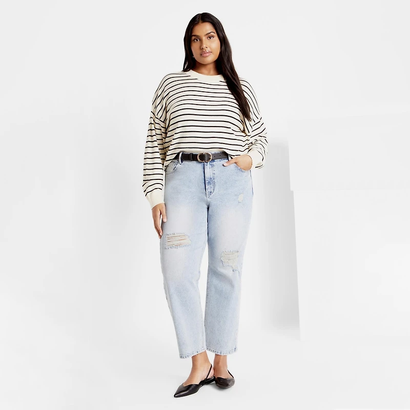 City Chic Plus Stripe Lilia Sweater