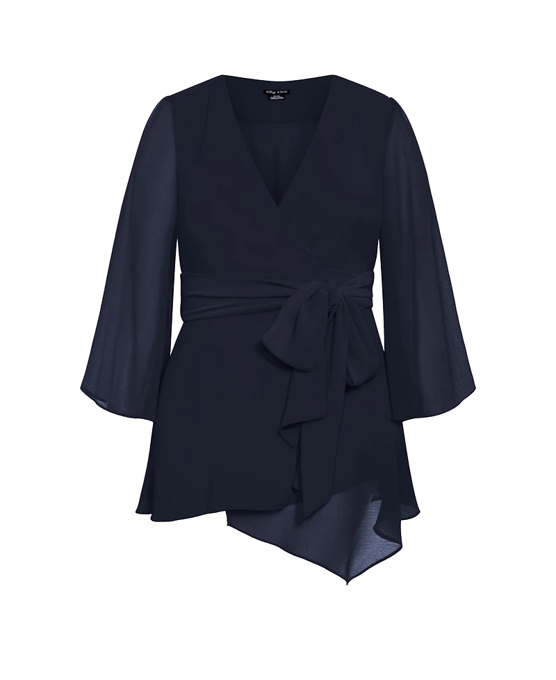 City Chic Women's Arya Wrap Tie Waist Top