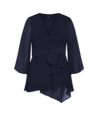 City Chic Women's Arya Wrap Tie Waist Top