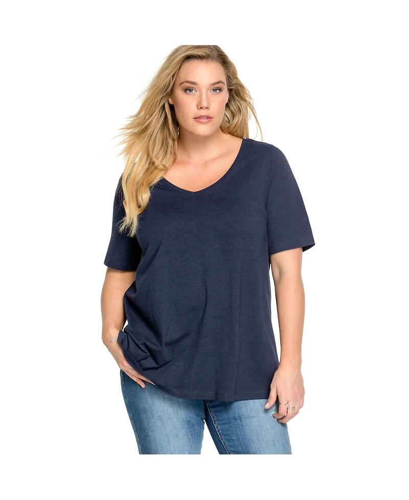 ellos Women's V-Neck A-Line Tunic