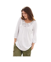 ellos Women's Crochet Trim Tunic