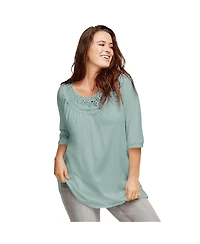 ellos Women's Crochet Trim Tunic